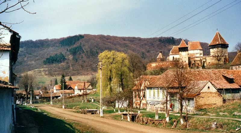 Der mittlere Teil des Dorfes mit Wehranlage