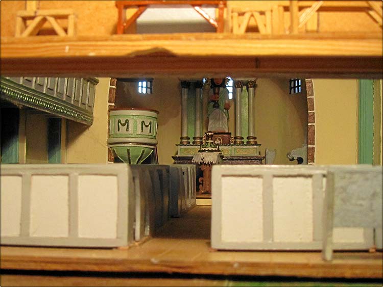 Die Almer Kirchenburg in Miniatur - Hergestellt von Gerhard Schenk sen.